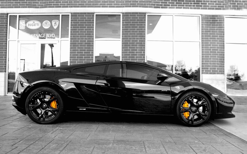 Black Lamborghini sports car