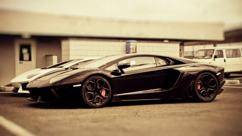 Black Lamborghini sports car