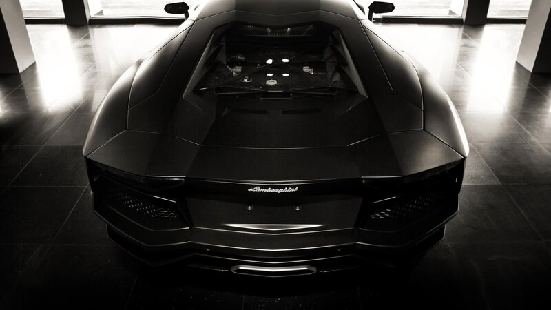 black lamborghini sports car