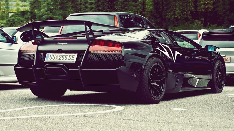 Black Lamborghini sports car