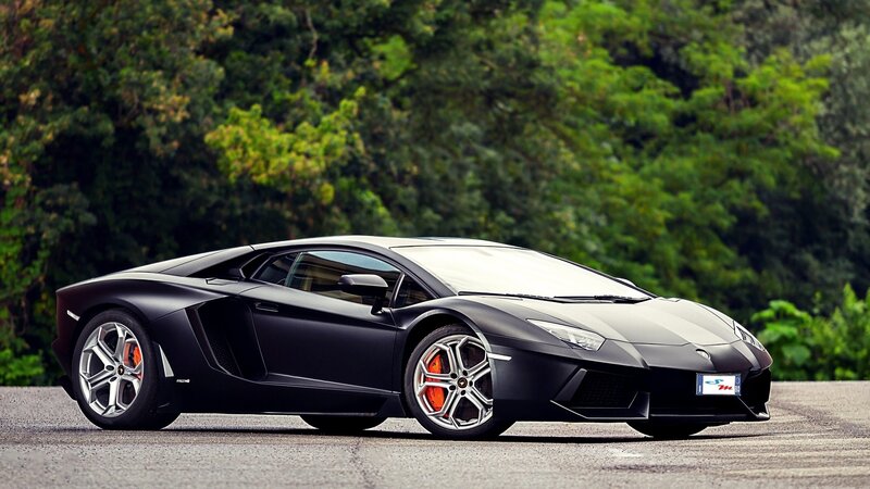 Black Lamborghini sports car