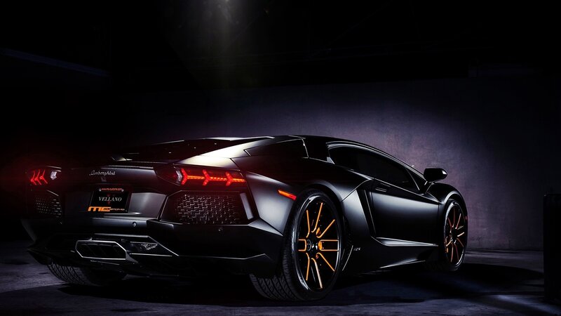 black lamborghini sports car