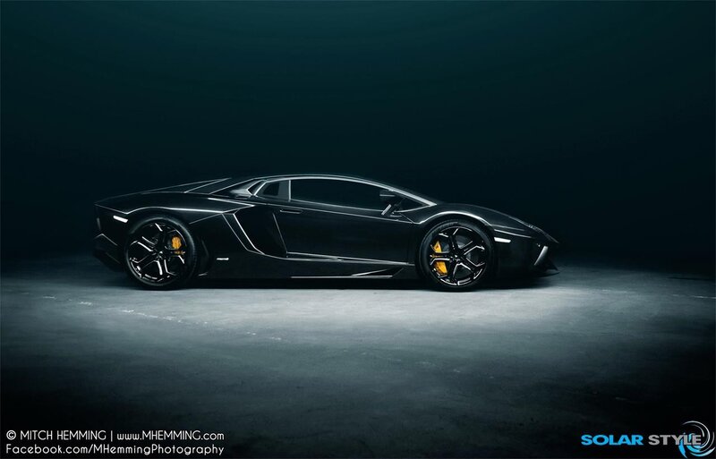 black lamborghini sports car