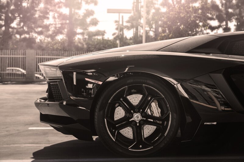 Black Lamborghini sports car