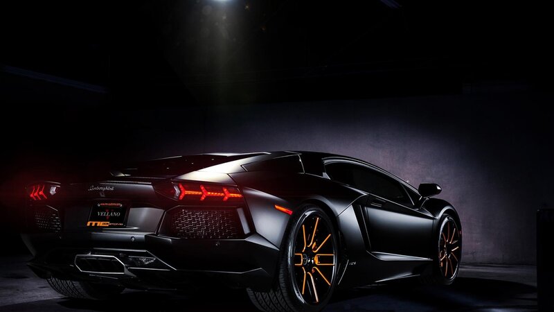 black lamborghini sports car