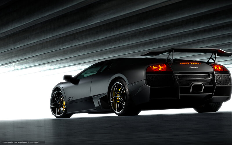 Black Lamborghini Sports Car — Dramatic, 3d Render, Tunnel