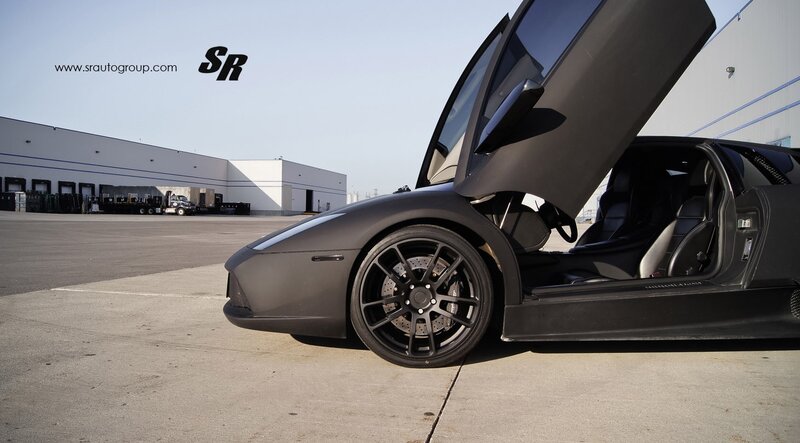 Black Lamborghini Sports Car — Dramatic, Afternoon, Photograph, Open Door