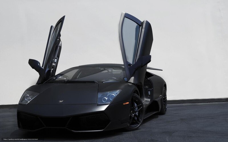 Black Lamborghini Sports Car — Dramatic, Afternoon, Photograph, Open Doors