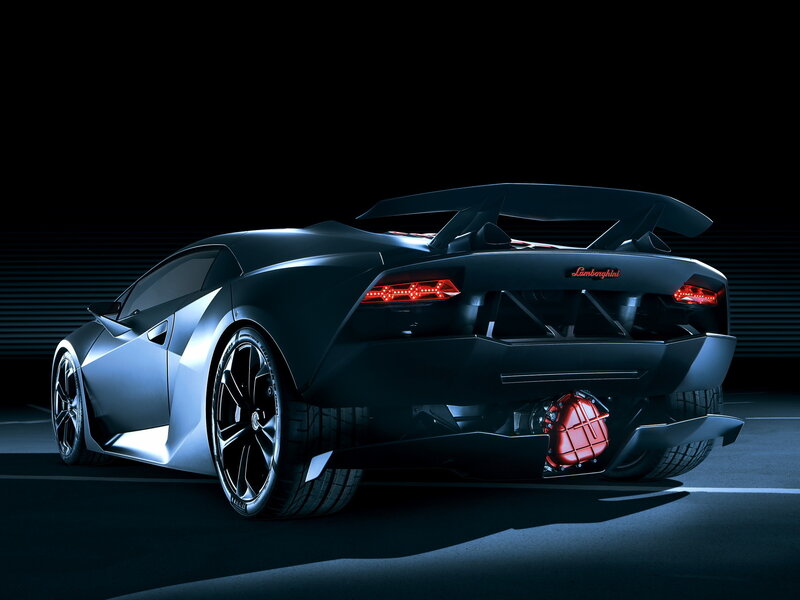 Black Lamborghini Sports Car — Dramatic, Night, 3d Render