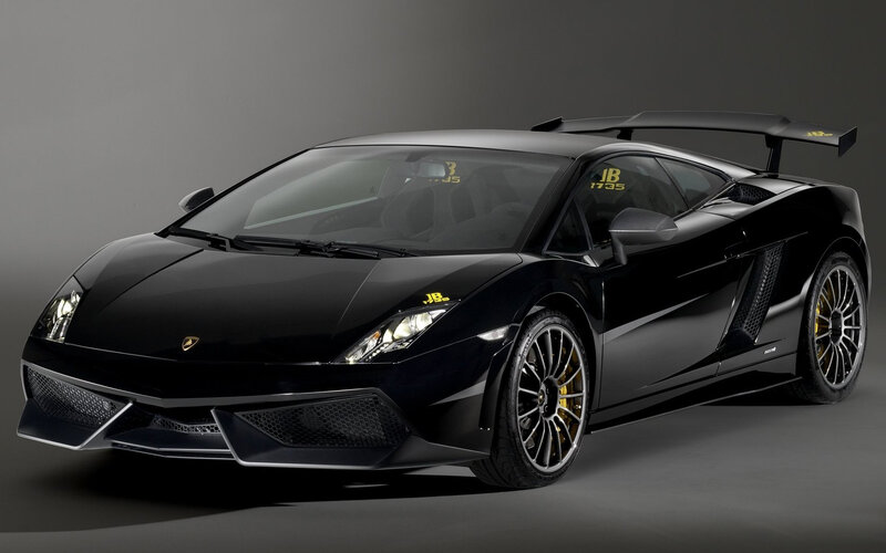 Black Lamborghini Sports Car — Dramatic, Photograph, Wings