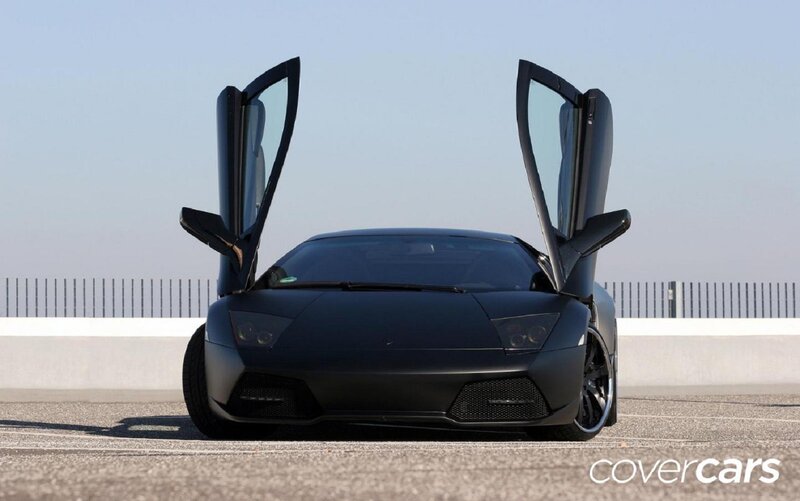 Black Lamborghini Sports Car — Dramatic