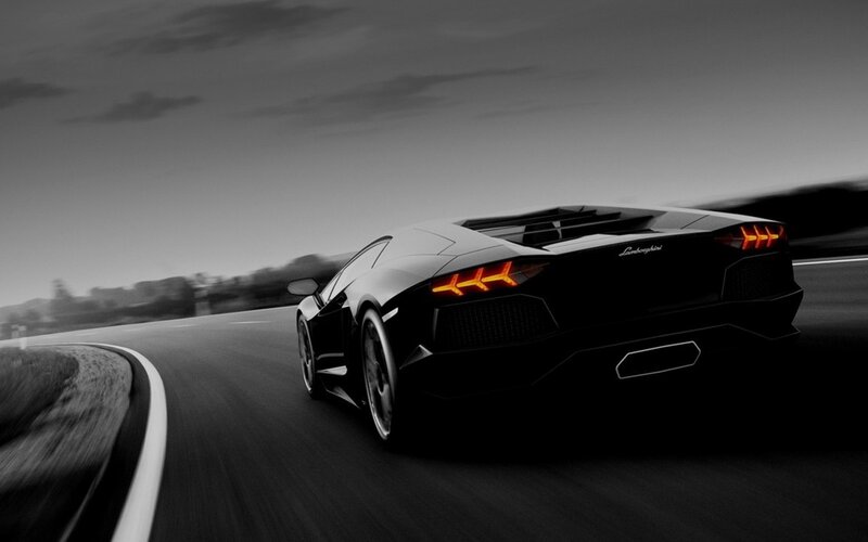 Black Lamborghini Sports Car — Dynamic