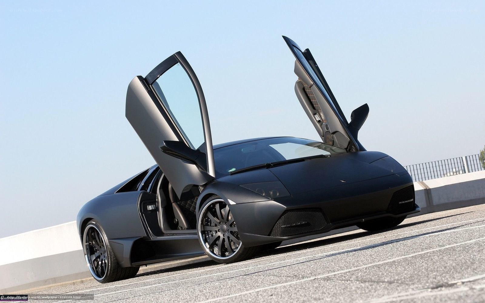 Black Lamborghini with doors open