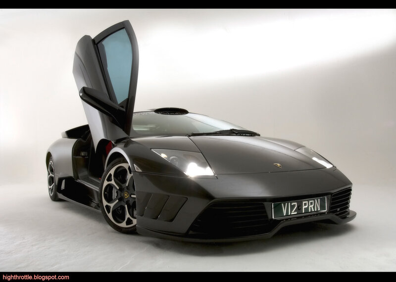 Black Lamborghini with open door