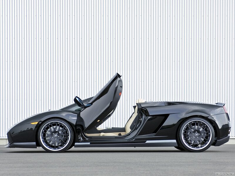Black Lamborghini with open door