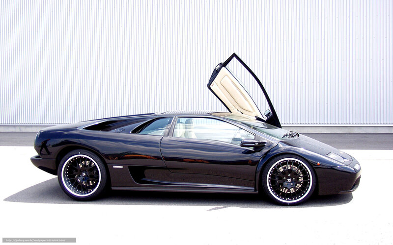 Black Lamborghini with open door
