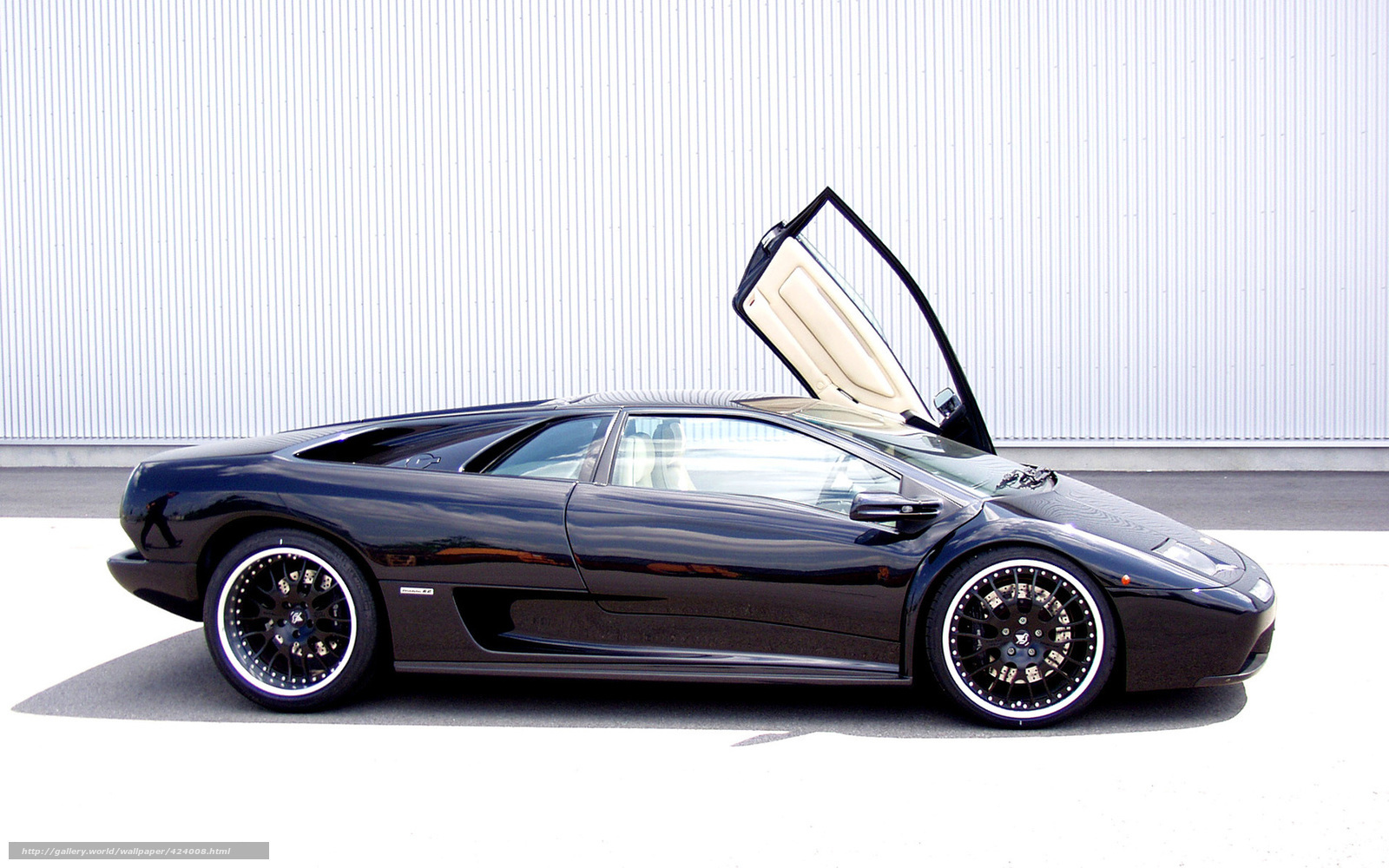 Black Lamborghini with open door