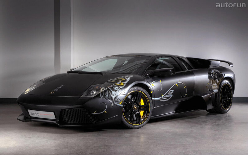 Black Lamborghini with Skull Design — Dramatic