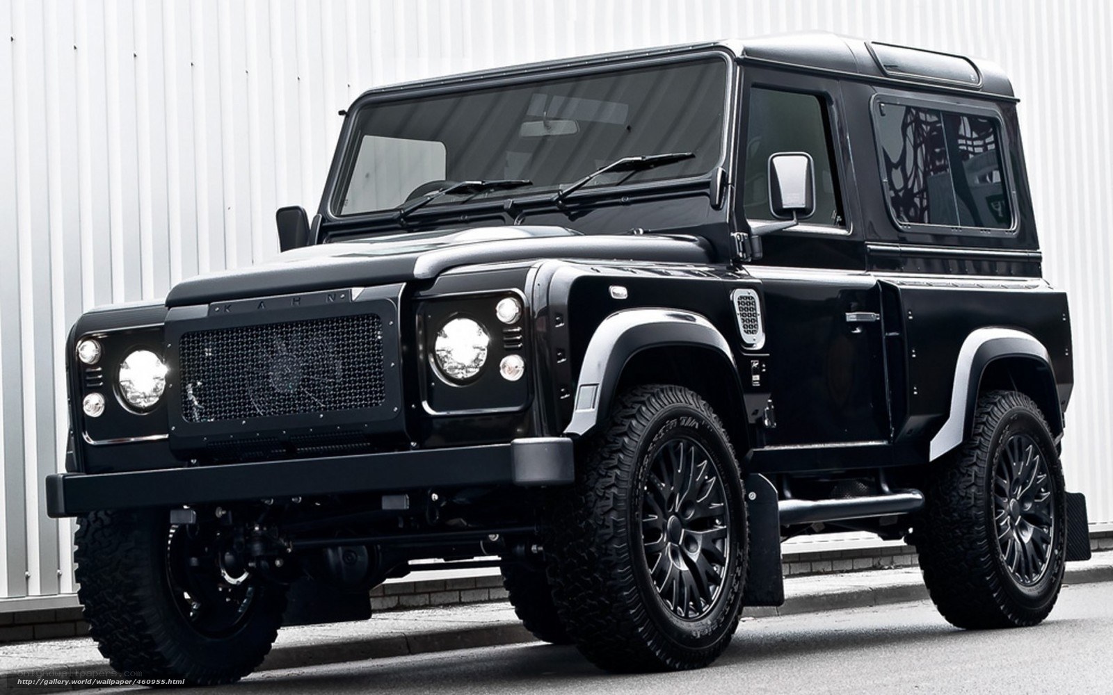 black land rover defender
