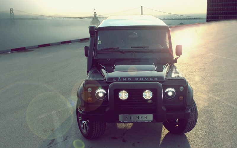 Black Land Rover Defender — Gray, Dramatic, Sunset