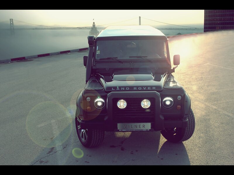 Black Land Rover Defender — Gray, Dramatic