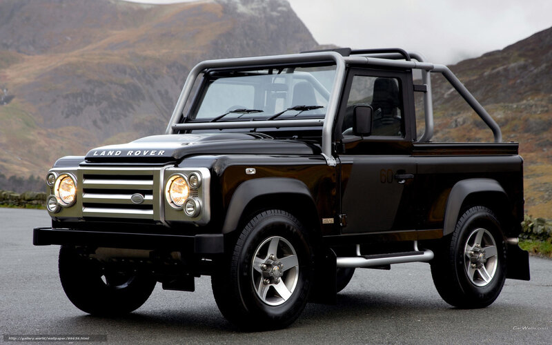 Black Land Rover Defender pickup