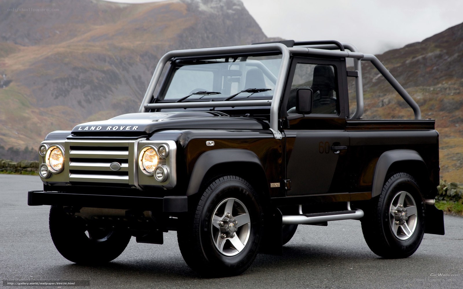 Black Land Rover Defender pickup