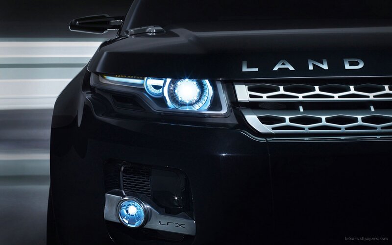 Black Land Rover Front