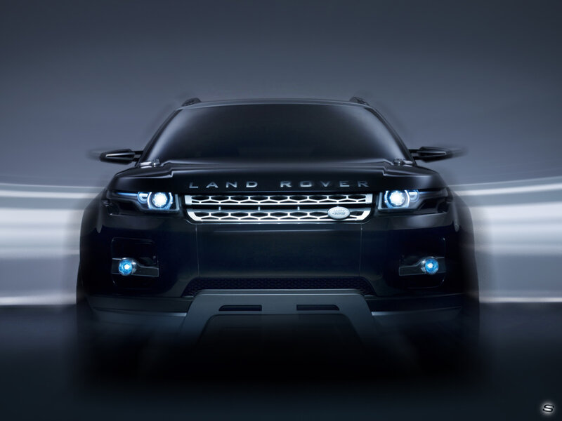 Black Land Rover front view