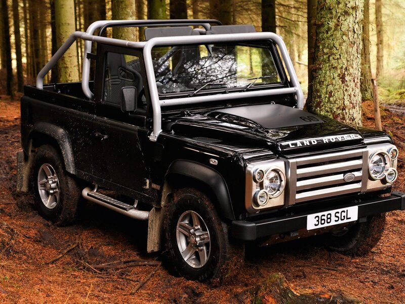 Black Land Rover in Forest — Natural, Afternoon, Photograph