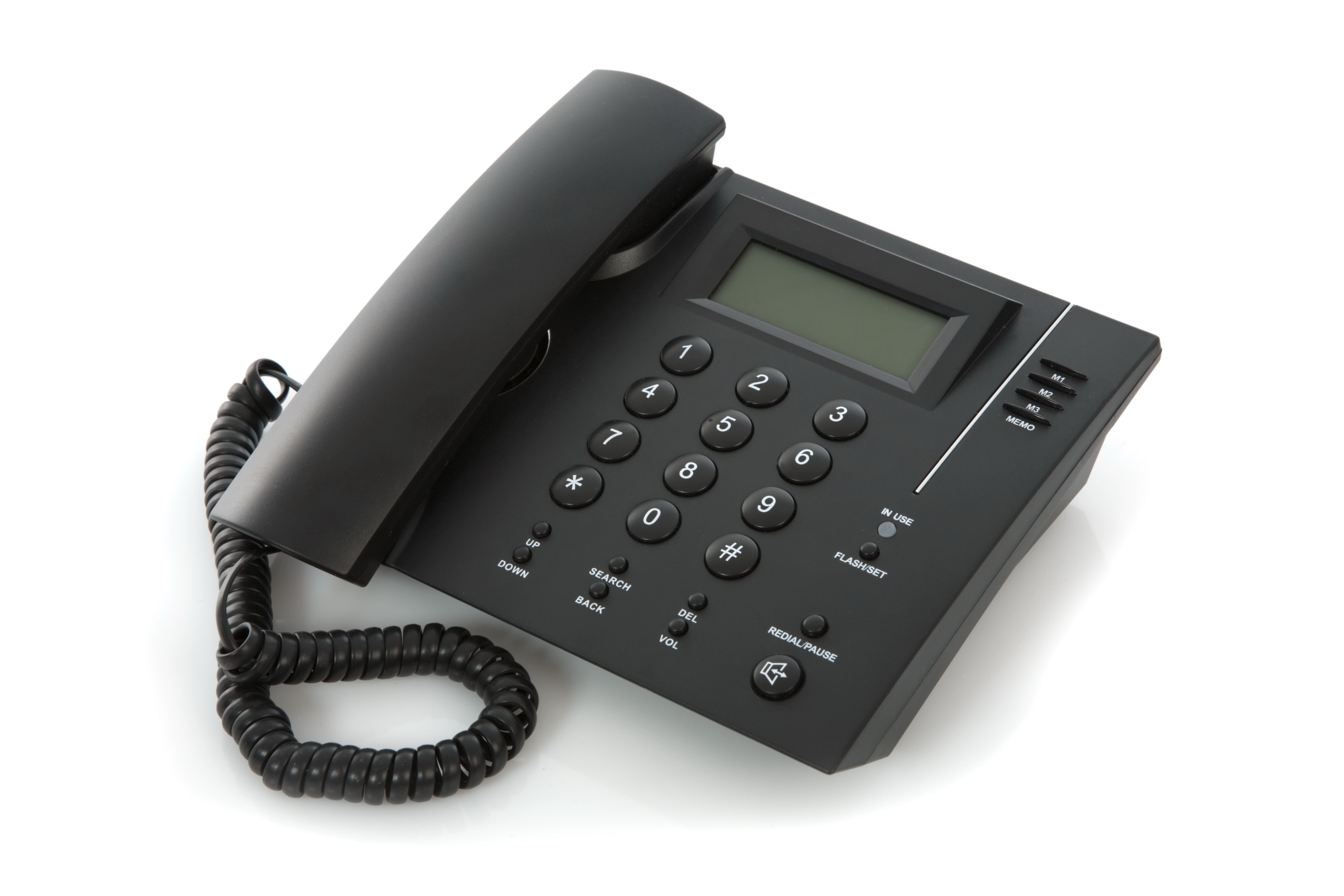 black landline telephone
