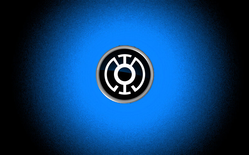 Black Lantern symbol on blue background