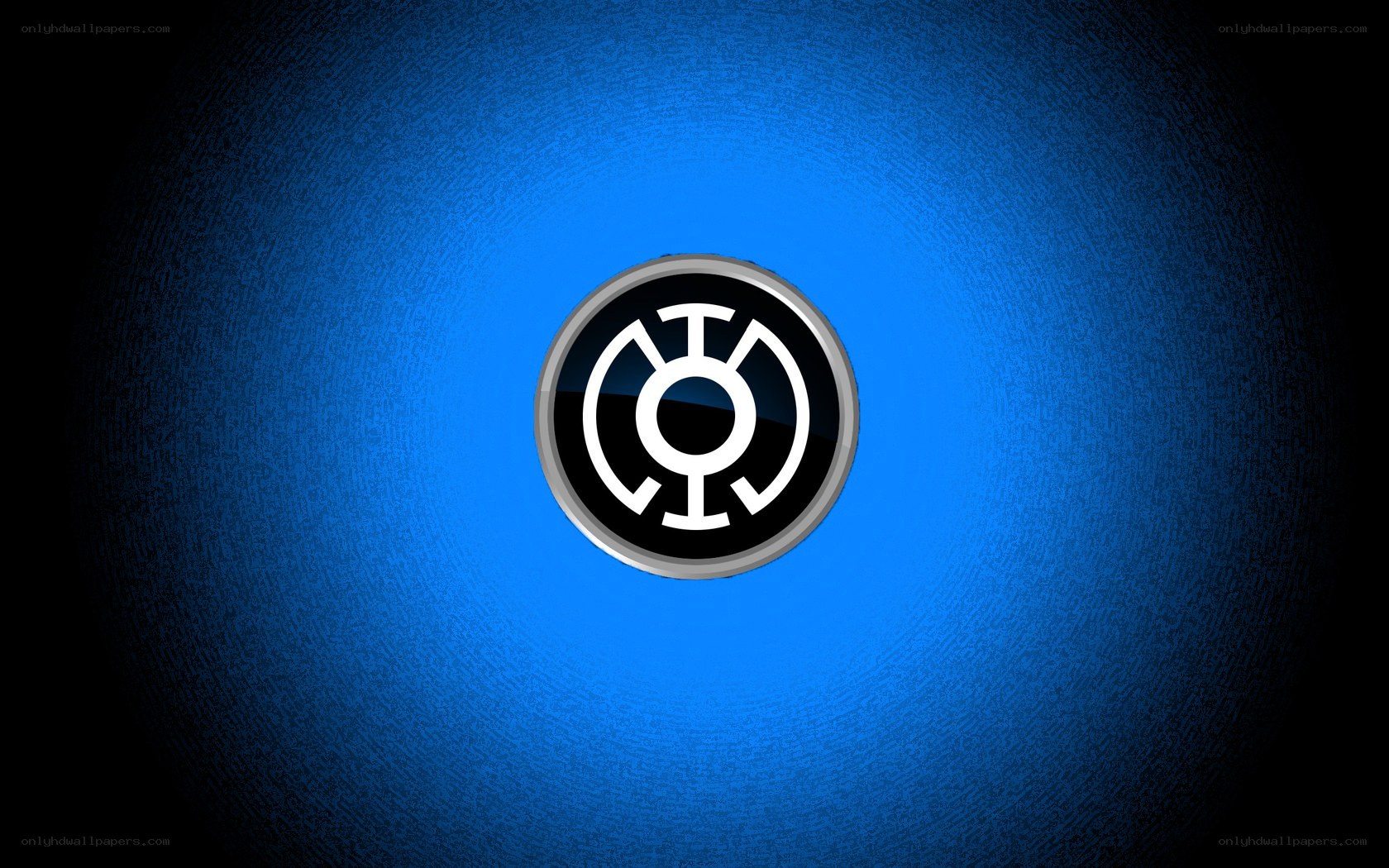 Black Lantern symbol on blue background