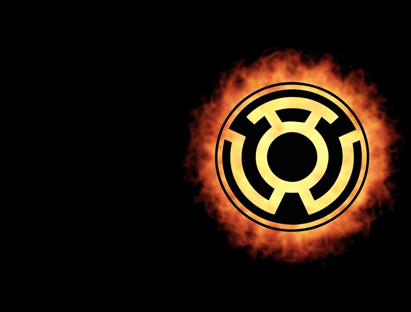 Black Lantern symbol with fire