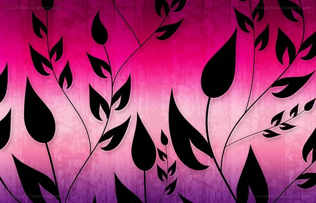 black leaf pattern on pink purple