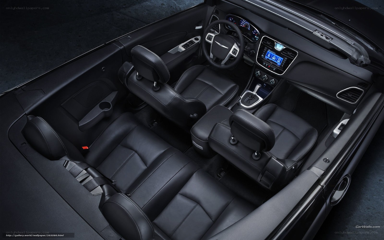 Black leather car interior