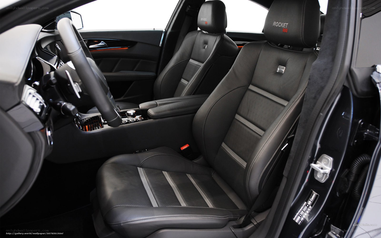 black leather car interior