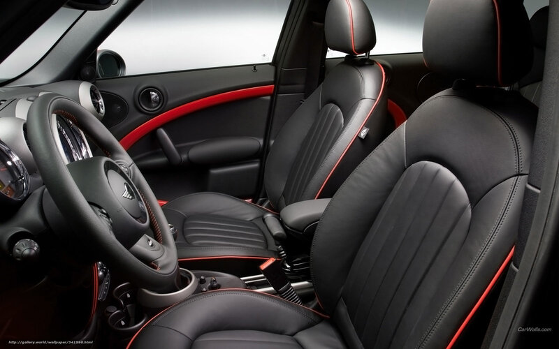 black leather car interior