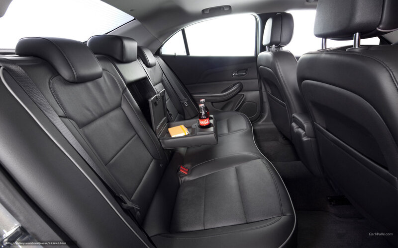 Black leather car interior