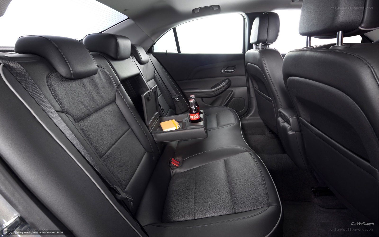 Black leather car interior