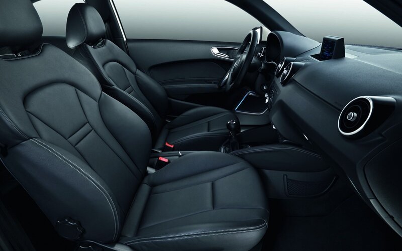 black leather car interior