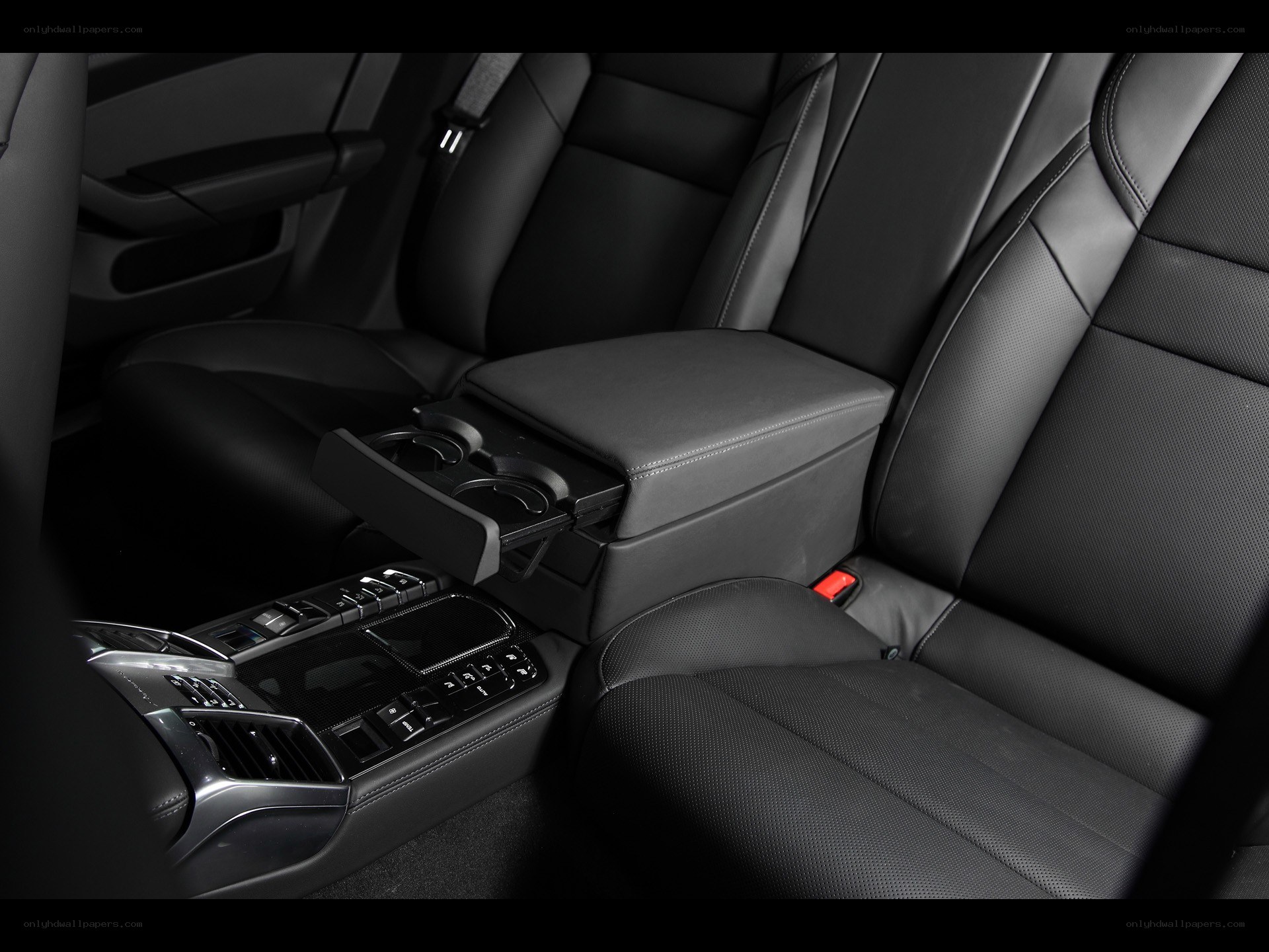black leather car interior