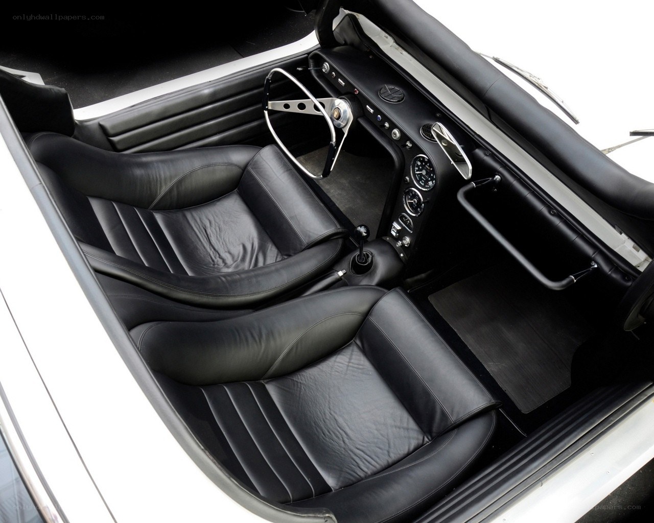 black leather car interior