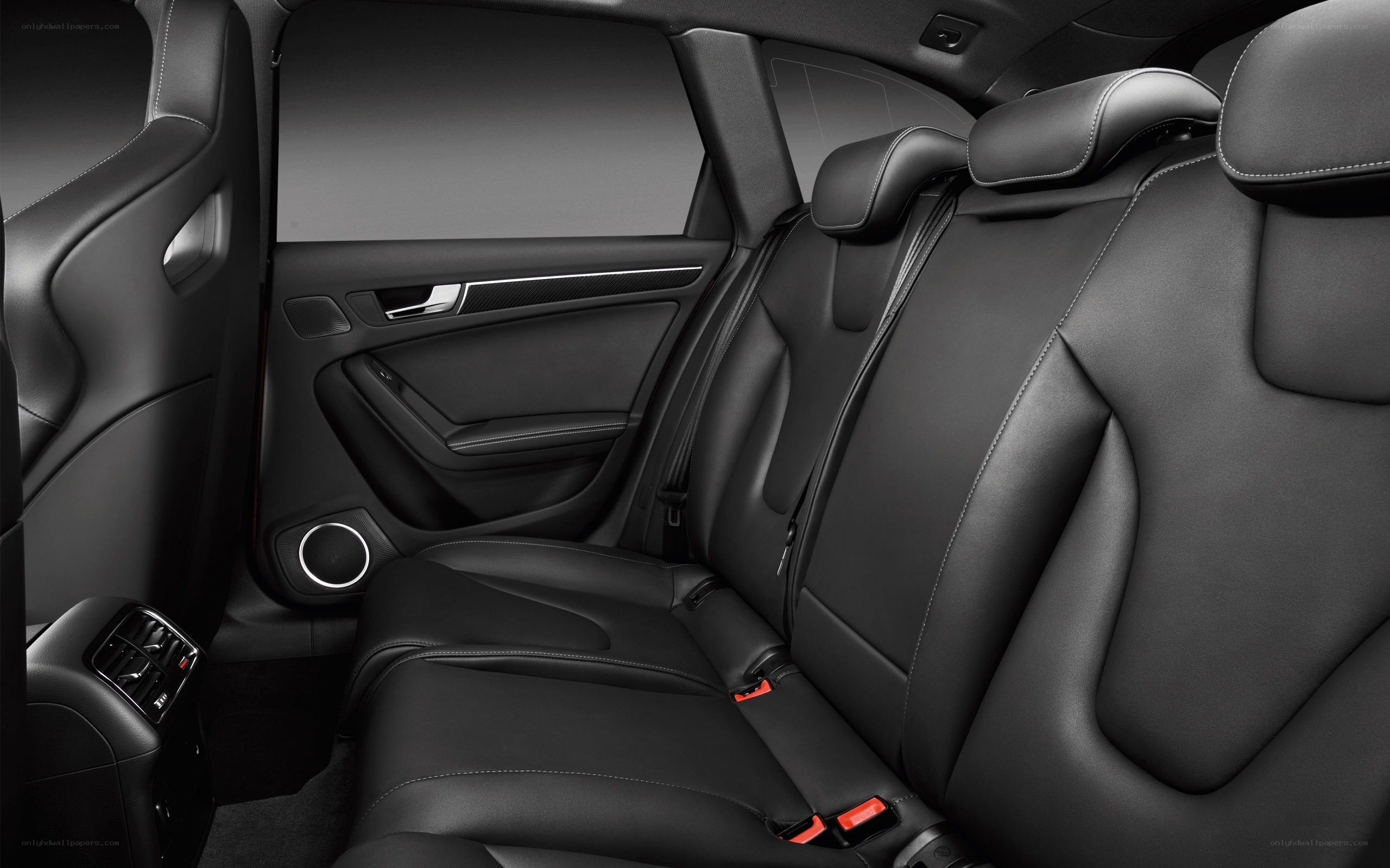black leather car interior
