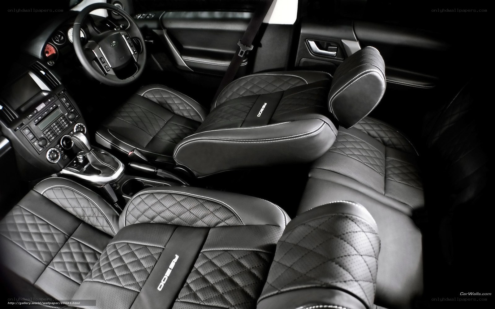 black leather car interior