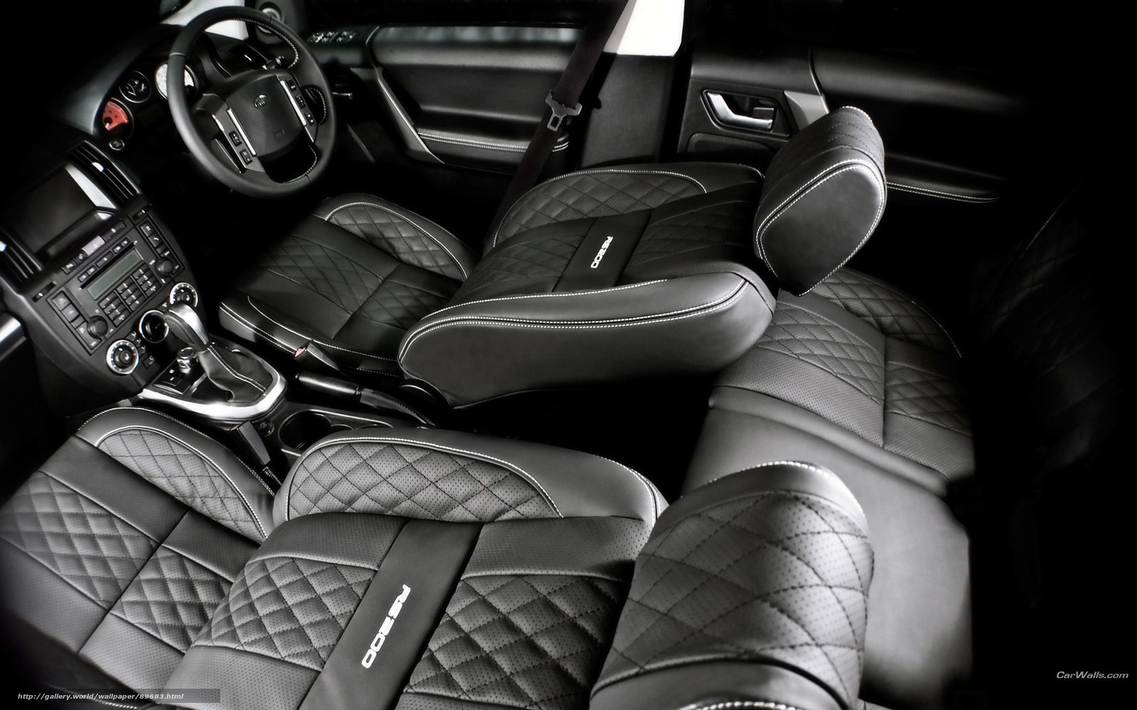 black leather car interior