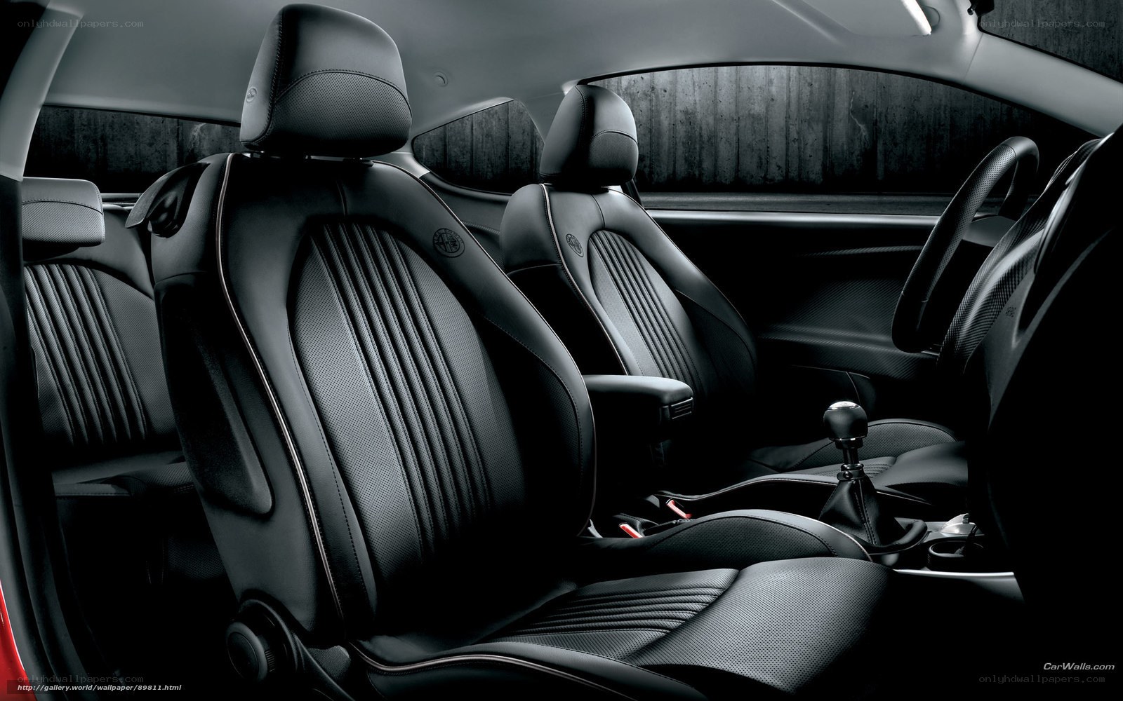 black leather car interior