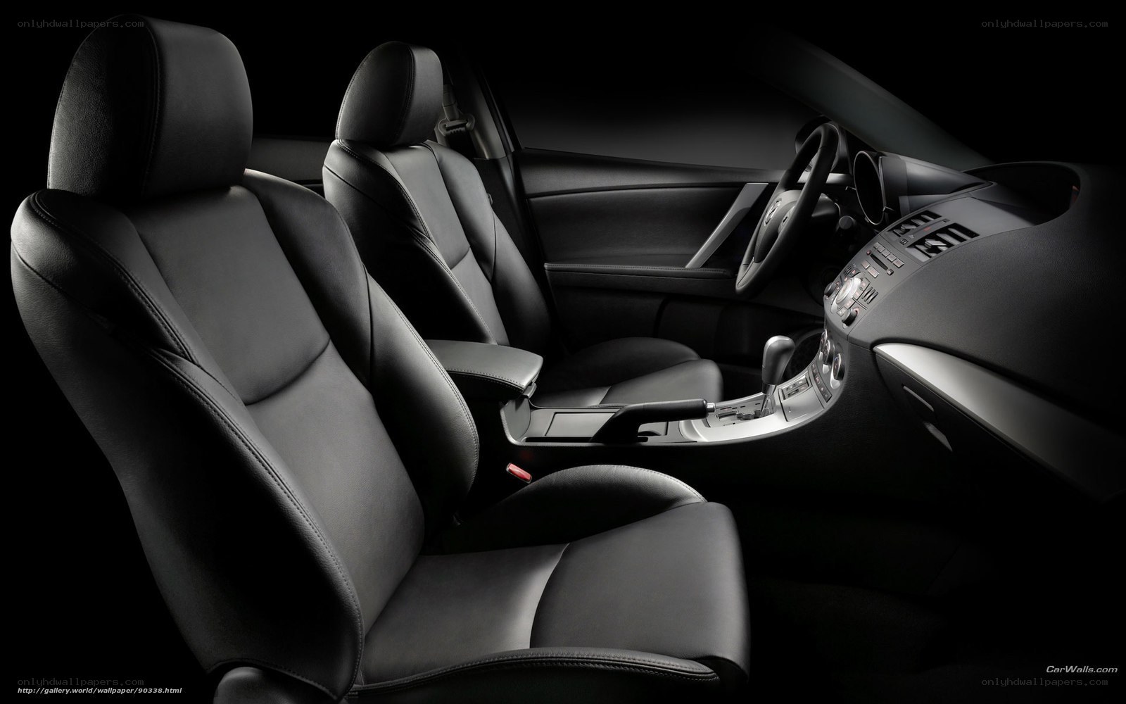 black leather car interior