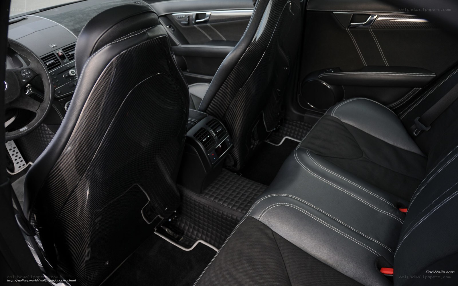 black leather car interior
