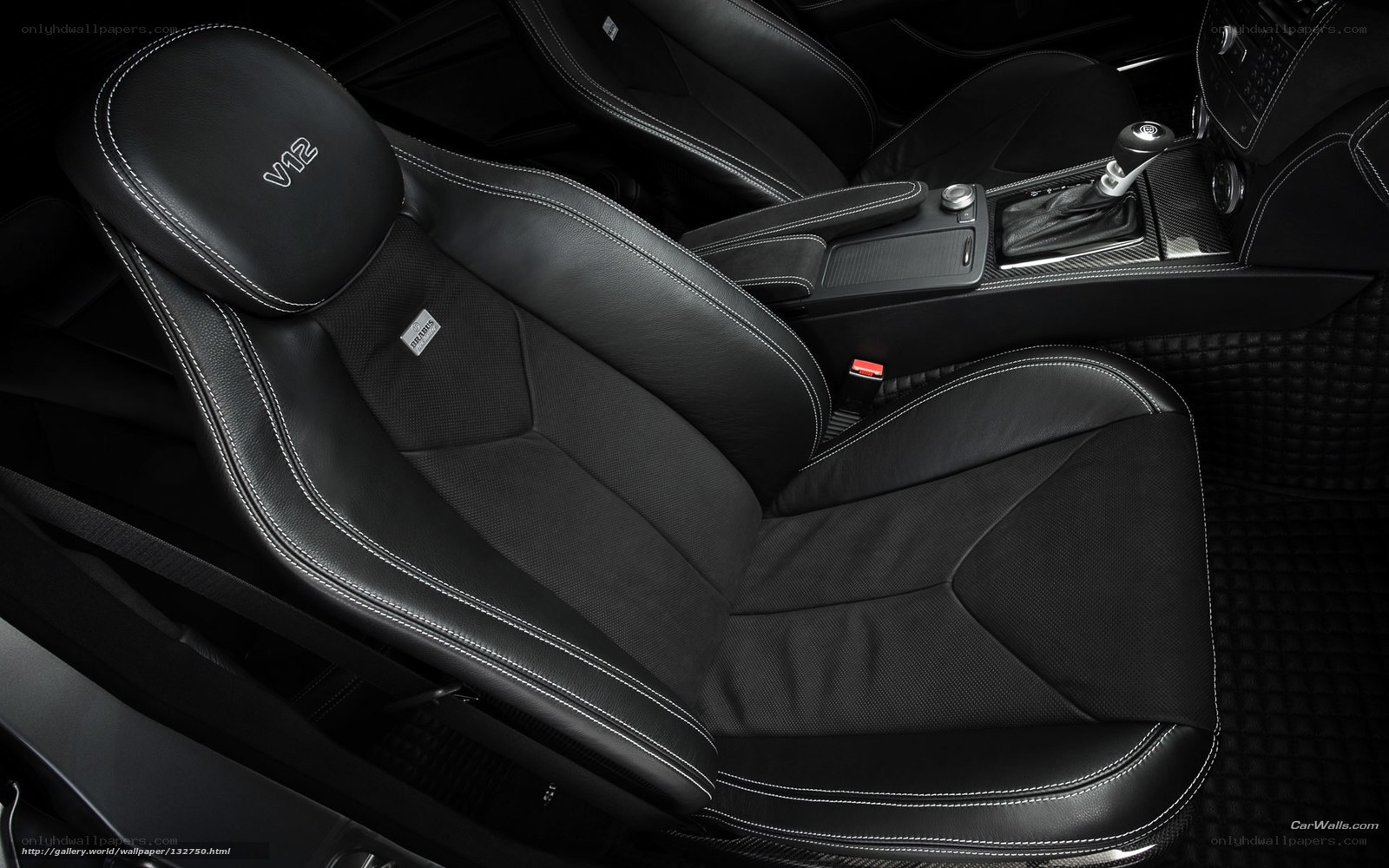 Black leather car interior
